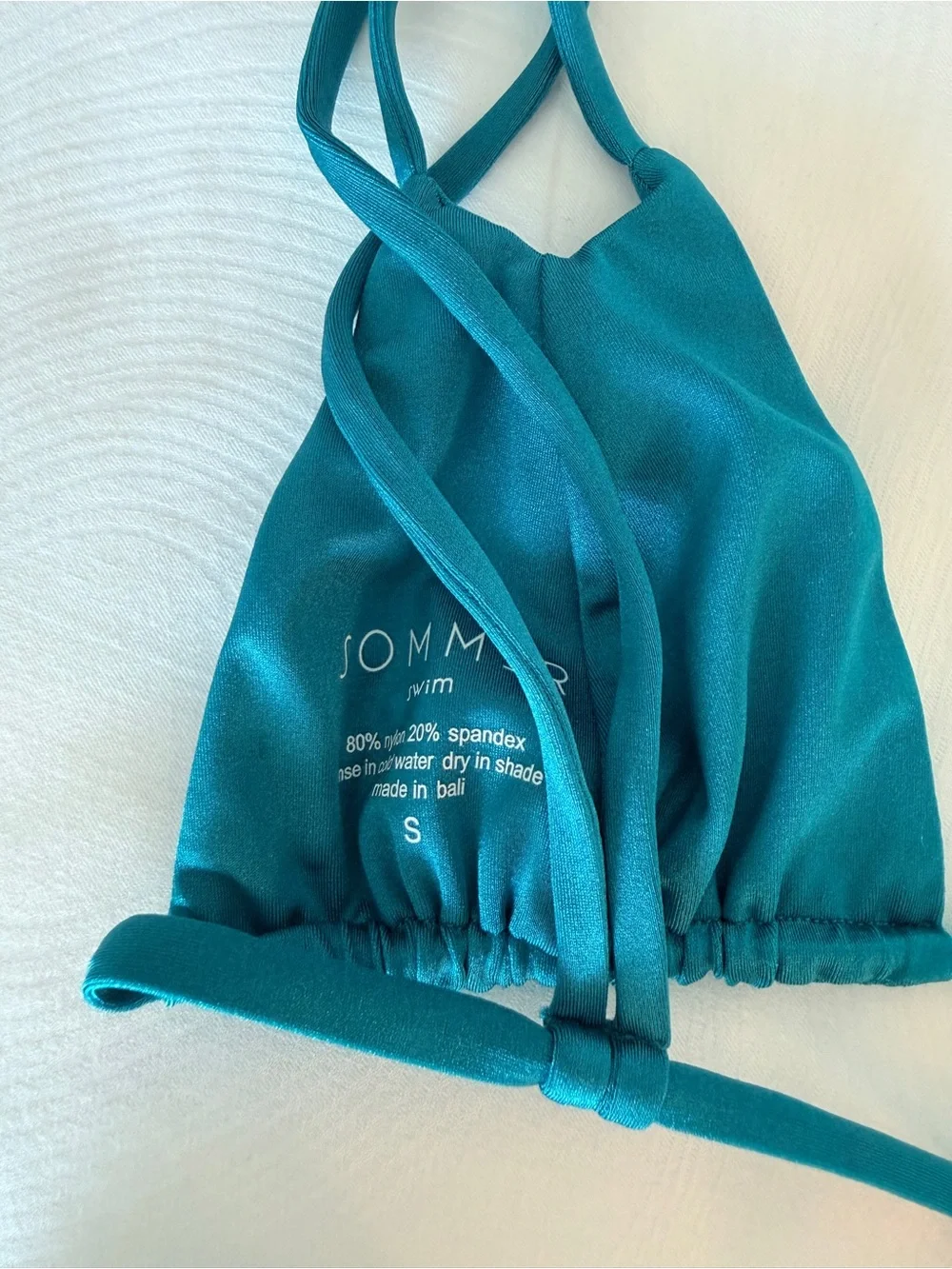 Teal Strappy Triangle Bikini Set - Women Swim Bikinis - Picture 5 of 8